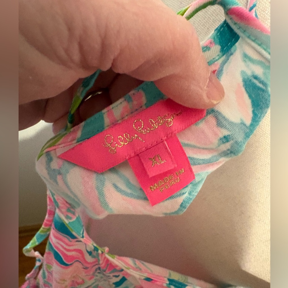 Lilly Pulitzer Margot Hot On The Scene Pima Cotton Jersey Swing Tank Dress XL - Picture 8 of 8
